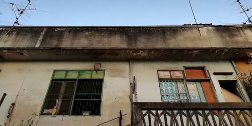 Low angle view of building against clear sky