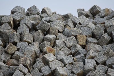 Stack of rocks, paving stones, cuboid, cobble