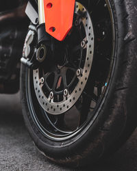 Close-up of bicycle wheel