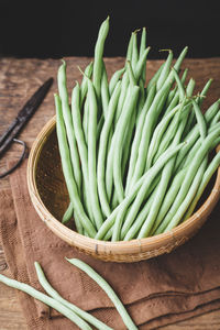 High angle view of vegetables on table