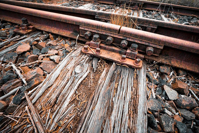 High angle view of railroad track