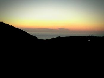 Scenic view of landscape against sky during sunset