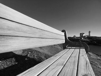 Boardwalk against clear sky