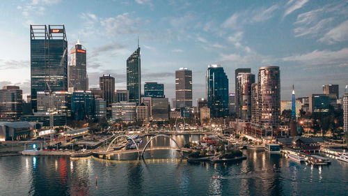 Aerial image of city of perth in western australia.