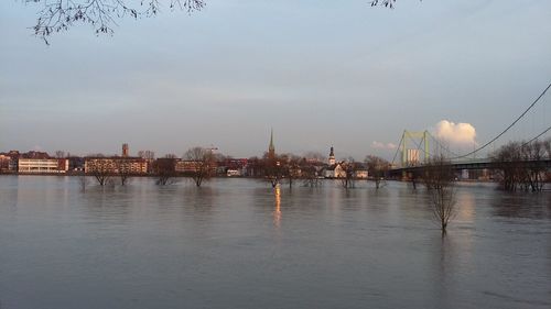 View of river with city in background