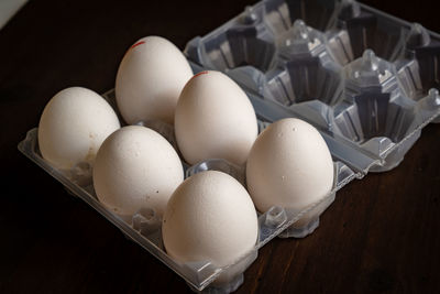 High angle view of broken glass on table