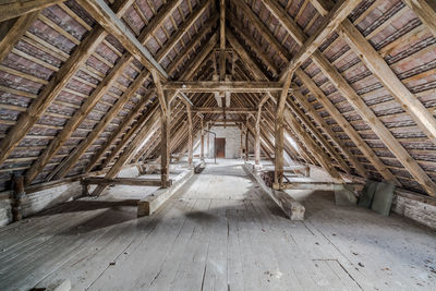 Interior of abandoned attic