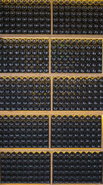 Full frame shot of beer bottles
