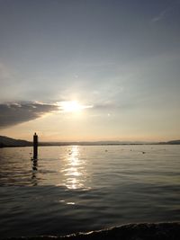 Scenic view of sea at sunset