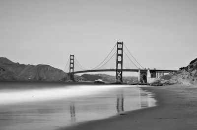 View of suspension bridge against sky