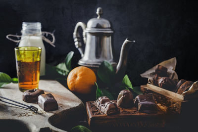 Close-up of food on table