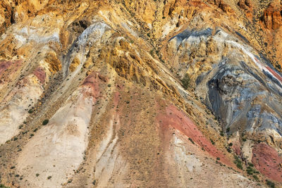 Colorful hills in altai republic, named mars 2. nature environment background. 