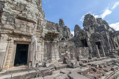 Low angle view of old temple