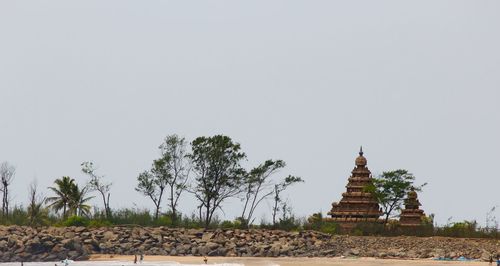 Temple against clear sky