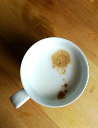 High angle view of coffee on table