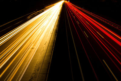 Light trails on city at night