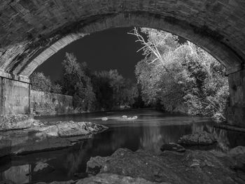 Arch bridge over lake