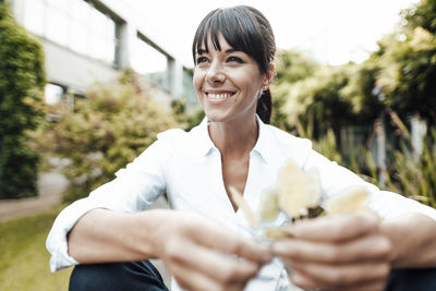 Portrait of a smiling young woman