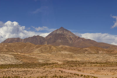 Scenic view of arid landscape against sky