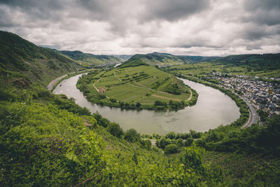 High angle view of landscape against sky