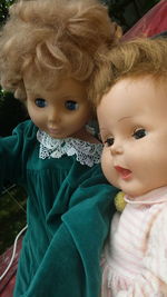 Close-up of dolls