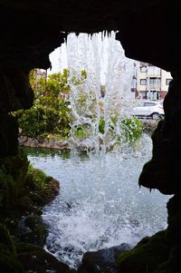 Scenic view of waterfall