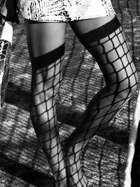 Close-up low section of woman in stockings