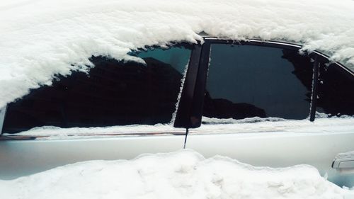 Close-up of icicles on snow