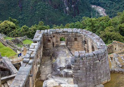 View of old ruin in forest