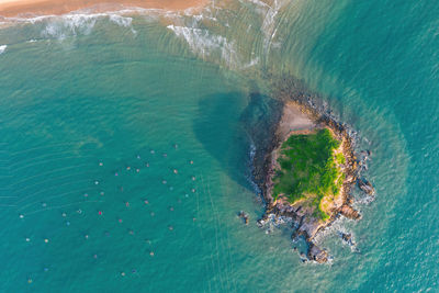 High angle view of island in sea