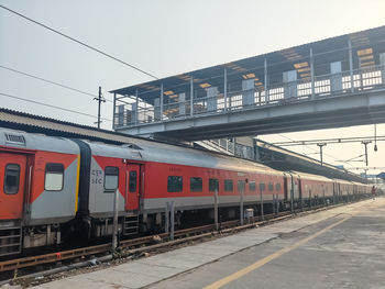 Train on railroad station