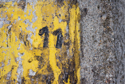Detail shot of yellow wall