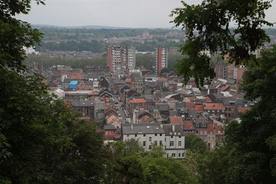 View of residential district against sky