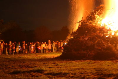 Firework display at night