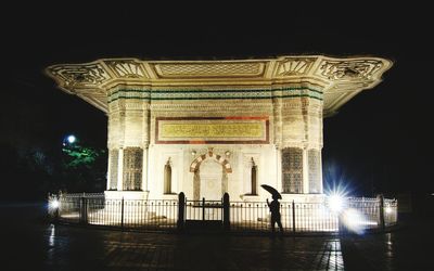 View of historical building at night