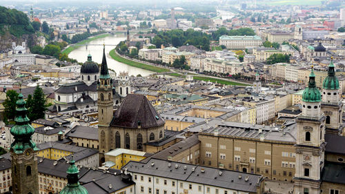 Viewpoints of salzburg old town city, austria