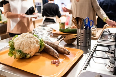 Close-up of food on table in kitchen