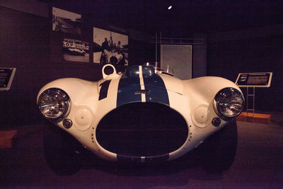 Close-up of vintage car on table