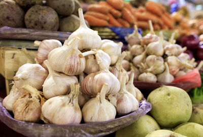 Close-up of vegetables for sale in market