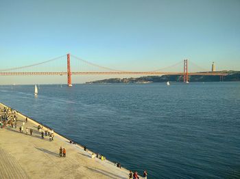 Suspension bridge over sea