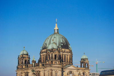 View of cathedral against clear blue sky