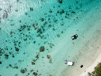 High angle view of people on beach