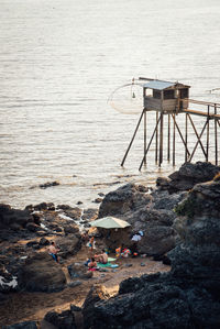 Lifeguard hut on beach