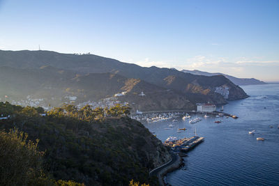 High angle view of sea against sky