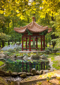 Traditional temple against trees