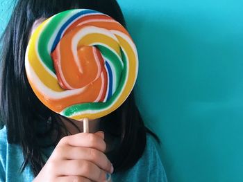 Close-up of woman holding ice cream