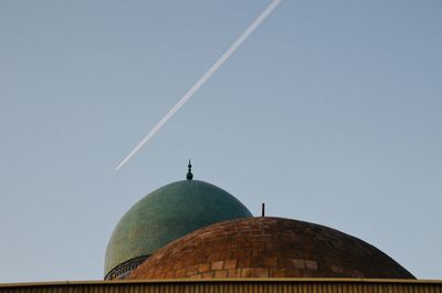 Low angle view of building against clear sky