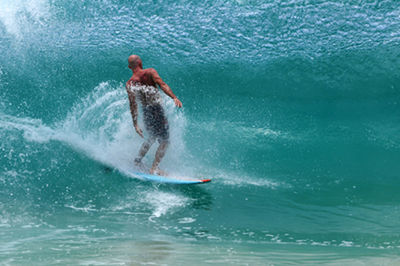 Man surfing in sea