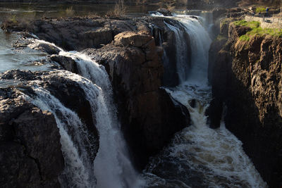 Scenic view of waterfall