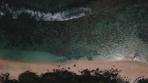 High angle view of people on beach